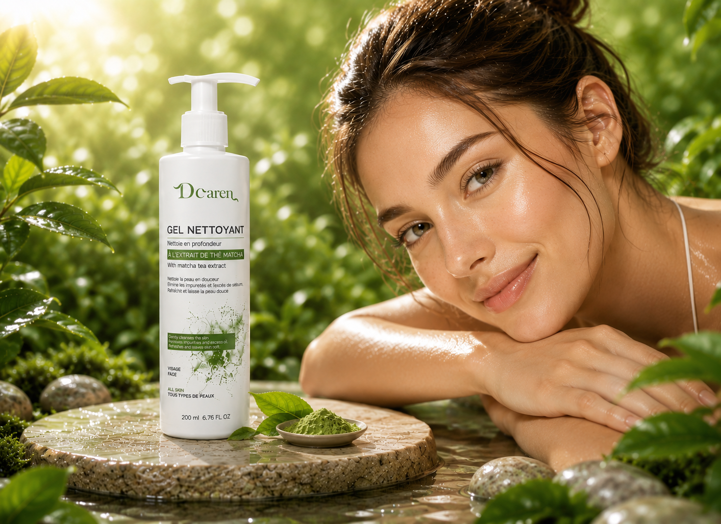 Gel Nettoyant D'caren au Thé Matcha