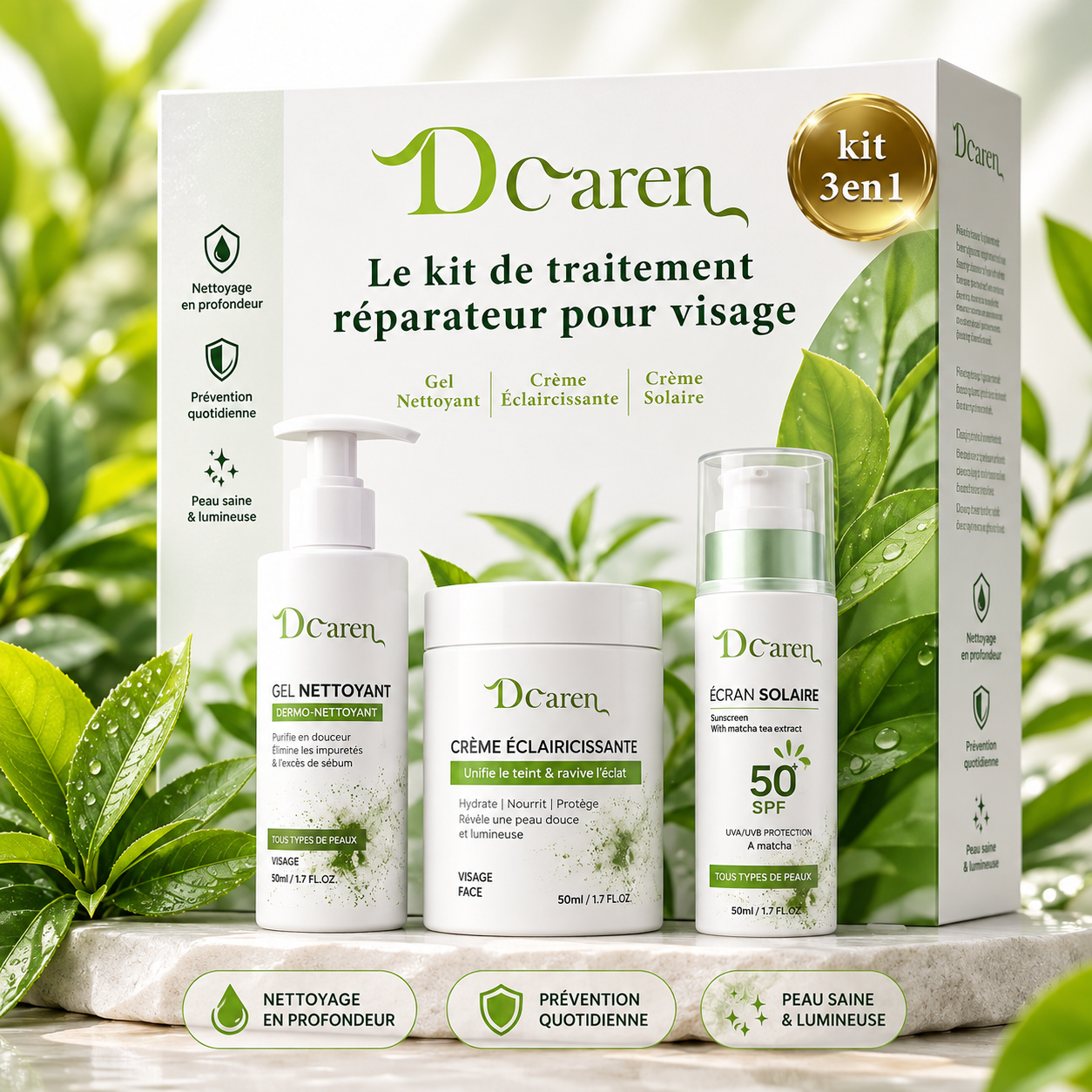 Dcaren skin care - pack 3 en 1
